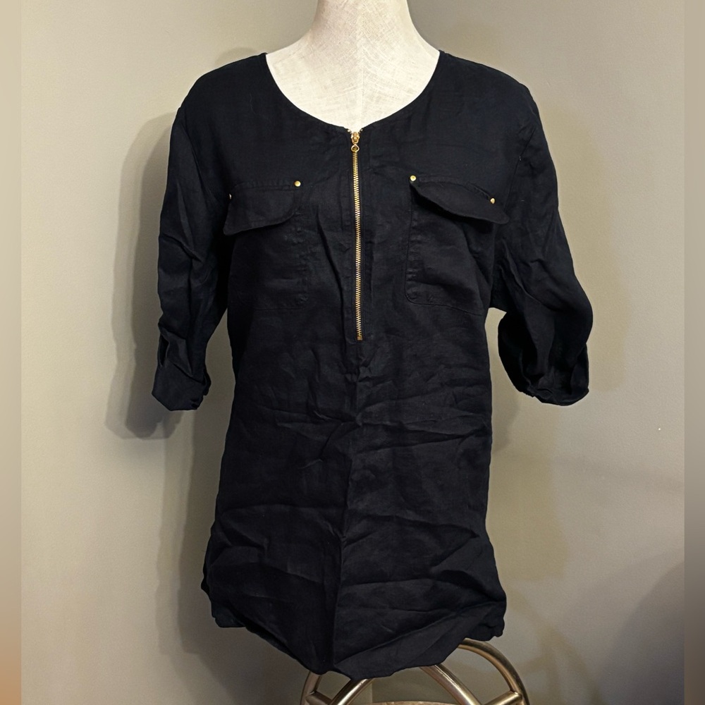Ellen Tracy Navy Blouse